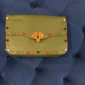 Studded Olive Green Designer Bag